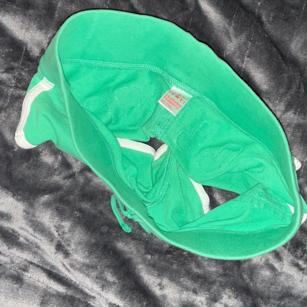 Y2K Vintage Hollister Green Micro Sweat Shorts with Multicolor Stripe XS - Picture 7 of 10